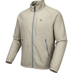Tommy Bahama Jacket Mens L Beige Full Zip Vented Back Lightweight Golf